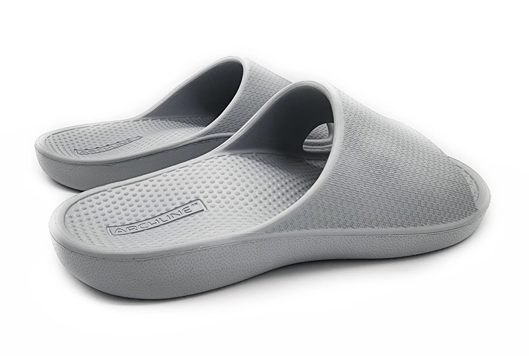 Rebound Orthotic Slides Ash Grey Back Angle