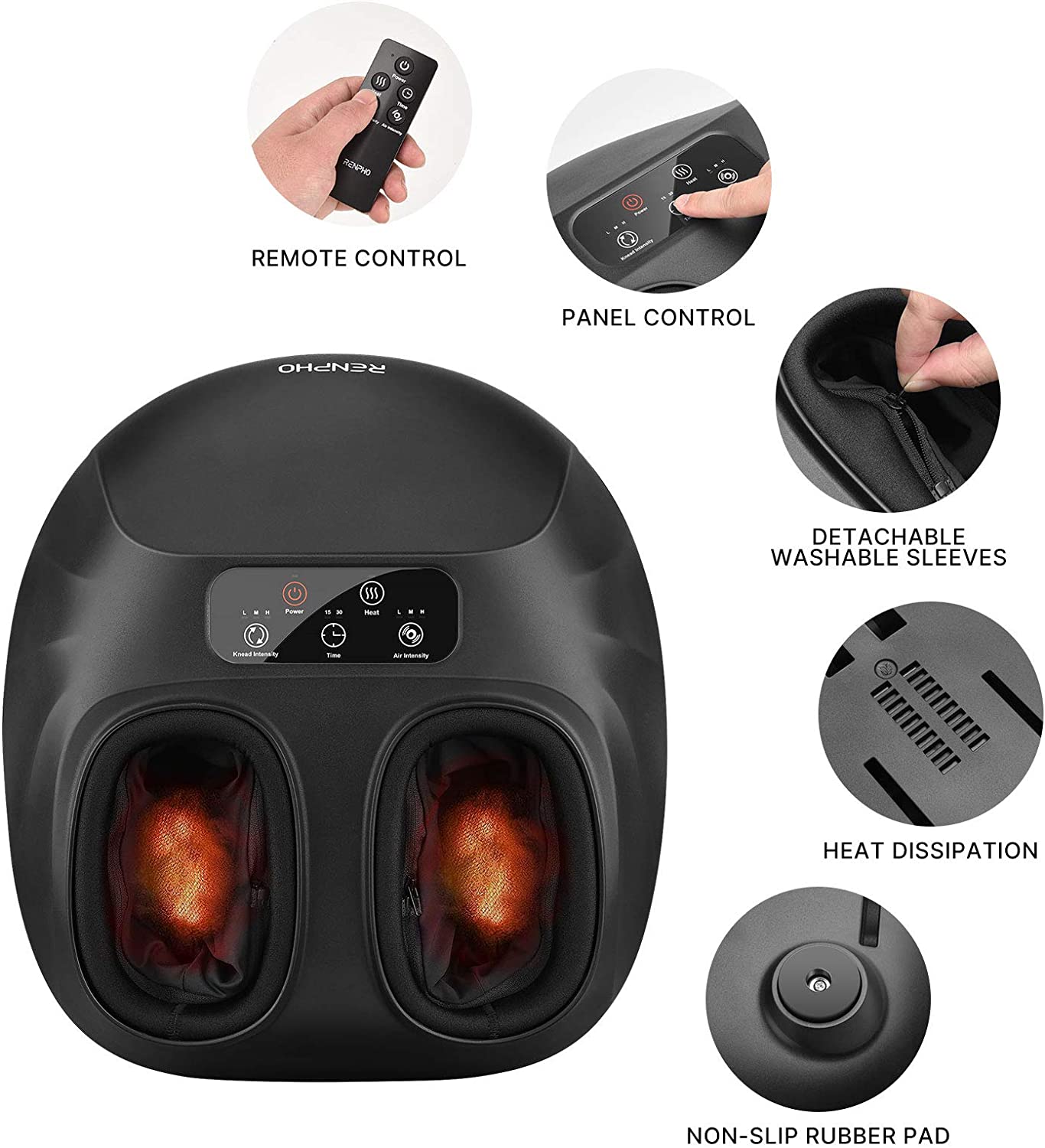 Foot HQ Foot Care Heating Foot Massager with Remote Control