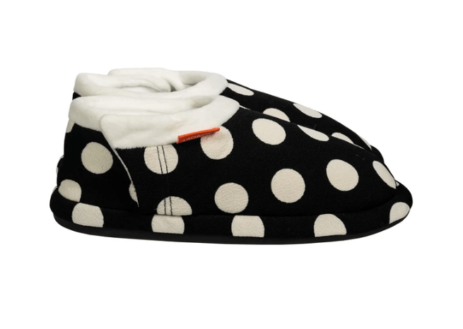 Foot HQ Footwear Archline Orthotic Slippers Closed – Black/White Polkadots (Womens)