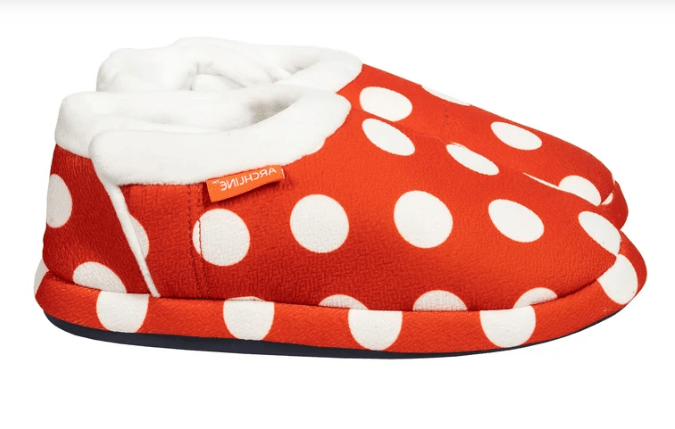 Foot HQ Footwear Archline Orthotic Slippers Closed – Red with White Polkadots