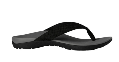 Foot HQ Footwear Axign Orthotic Flip Flops with Arch Support – Grey w/ Black Strap