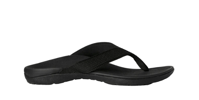 Foot HQ Footwear Axign Premium Orthotic Flip Flops with Arch Support - Black (Mens)