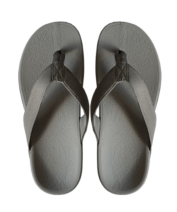 Foot HQ Footwear Axign Premium Orthotic Flip Flops with Arch Support – Grey (Womens)