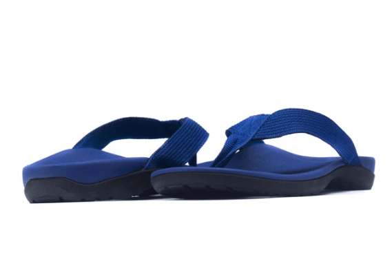 Foot HQ Footwear Axign Premium Orthotic Flip Flops with Arch Support – Navy Blue (Womens)