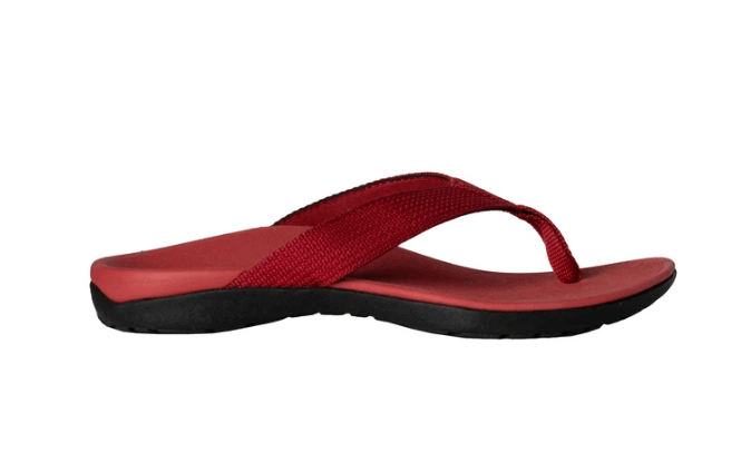 Foot HQ Footwear Axign Premium Orthotic Flip Flops with Arch Support – Wine Red (Mens)