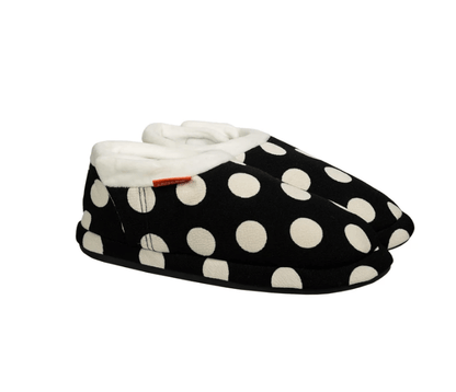 Foot HQ Footwear Euro 35/US 4 Archline Orthotic Slippers Closed – Black/White Polkadots (Womens)