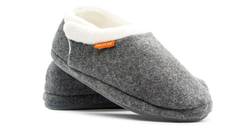 Foot HQ Footwear Euro 44/Mens US 11 Archline Orthotic Slippers Closed – Grey Marl